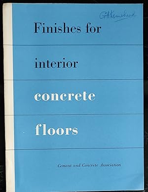 Seller image for Finishes for interior concrete floors for sale by Shore Books