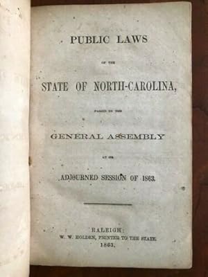 Lot of 4 Confederate Imprints, 1863-1864 Adjourned Sessions, North Carolina Laws
