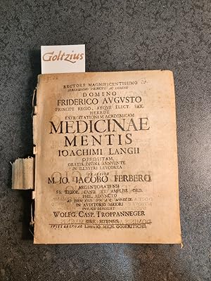 Rectore magnificentissimo serenissimo principe ac domino domino Friderico Augusto principe regio,...