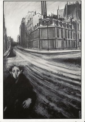 Imagen del vendedor de Rare carton d'invitation illustr pour le vernissage de l'Exposition " Tardi - Fusains "  la Galerie Escale  Paris, le 16 mai 1990. a la venta por Librairie Victor Sevilla