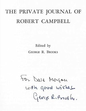 Imagen del vendedor de Private Journal of Robert Campbell a la venta por Tschanz Rare Books