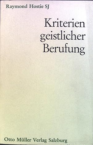 Imagen del vendedor de Kriterien geistlicher Berufung. a la venta por books4less (Versandantiquariat Petra Gros GmbH & Co. KG)