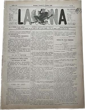 La Rana 31 Ottobre 1879 Giornale satirico Ognissanti del 1879 Pace Russia Italia