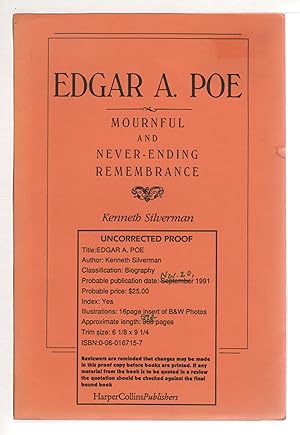 Immagine del venditore per EDGAR A. POE: Mournful and Never-Ending Remembrance. venduto da Bookfever, IOBA  (Volk & Iiams)