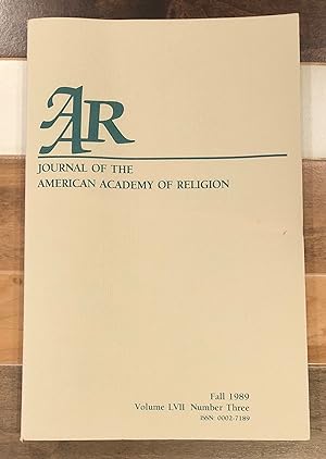 Seller image for Journal of the American Academy of Religion: Volume LVII, Number 3, Fall 1989 for sale by Rosario Beach Rare Books
