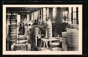 Carte postale Limoges, Fabrication des Cazettes, porcelaine