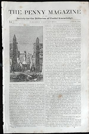 Image du vendeur pour Issue No. 14, June 16th, 1832. A complete original weekly issue of the Penny Magazine, 1832. mis en vente par Shore Books