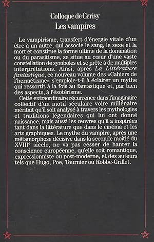 Bild des Verkufers fr Les vampires: Colloque de Cerisy (Cahiers de l'hermtisme) ( zum Verkauf von Librairie l'Aspidistra