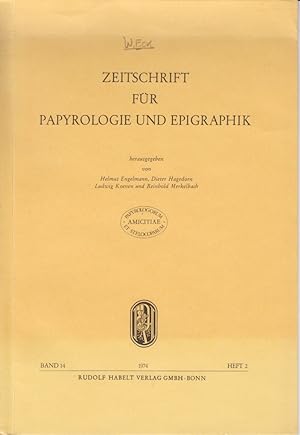 Immagine del venditore per Zu drei ephesischen Inschriften. [Aus: Zeitschrift fr Papyrologie und Epigraphik, Bd. 14, Heft 2, 1974]. venduto da Fundus-Online GbR Borkert Schwarz Zerfa