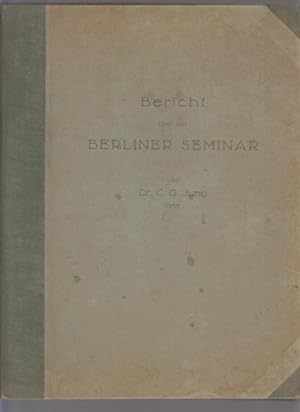 Bericht über das Berliner Seminar. Von Dr. C. G. Jung. Vom 26. Juni bis 1. Juli 1933. Anhang: Zwi...
