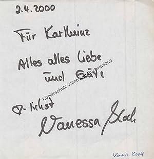 Original Autogramm Vanessa Koch /// Autogramm Autograph signiert signed signee