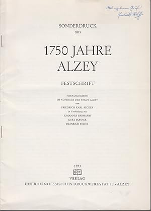 Die Bewohner des römischen Alzey. [Aus: 1750 Jahre Alzey, Festschrift]. Vicani Altiaienses. Die L...
