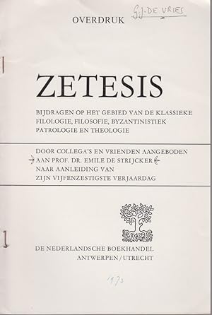 Bild des Verkufers fr Notes on Four Passages in Plato. [From: Zetesis]. Door collega's en vrienden aangeboden aan Prof. Dr. Emile de Strijcker naar aanleiding van zijn vijfenzestigste verjaardag. zum Verkauf von Fundus-Online GbR Borkert Schwarz Zerfa