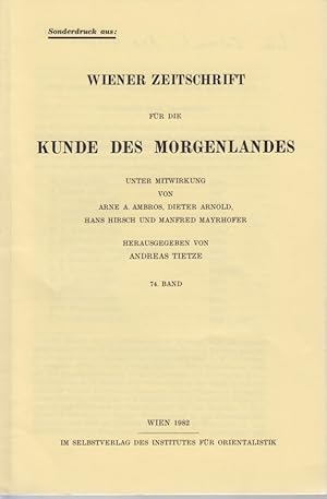 Bild des Verkufers fr Zur absoluten Chronologie der Akkad-Zeit. [Aus: Wiener Zeitschrift fr die Kunde des Morgenlandes, 74. Bd.]. zum Verkauf von Fundus-Online GbR Borkert Schwarz Zerfa