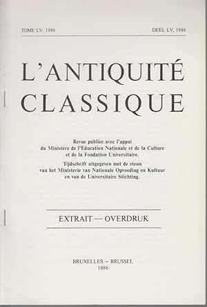 Bild des Verkufers fr In Praise of Cassius Dio. [From: L'Antiquit Classique, Tome 55, 1986]. zum Verkauf von Fundus-Online GbR Borkert Schwarz Zerfa