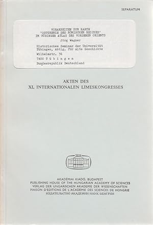 Bild des Verkufers fr Vorarbeiten zur Karte 'Ostgrenze des Rmischen Reiches' im Tbinger Atlas des Vorderen Orients. [Aus: Akten des 11. Internationalen Limeskongresses, Szkesfehrvr, 30.8-6.9.1976]. zum Verkauf von Fundus-Online GbR Borkert Schwarz Zerfa