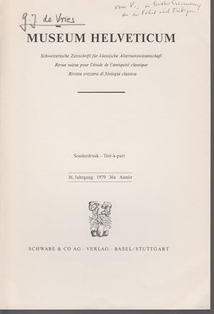 Bild des Verkufers fr Helping the Writing. [From: Museum Helveticum, 36 Jg., 1979]. zum Verkauf von Fundus-Online GbR Borkert Schwarz Zerfa