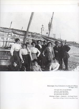 Bild des Verkufers fr LAMINA V16216: Grupo de veraneantes, playa de la Ribera de Sitges 1912 zum Verkauf von EL BOLETIN