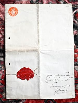 Seller image for Original Document with signature stamp and seal from the Dutch East Indies for Rudolf Henri Heys Hoofd van Plaatselijk, concerning the sale of land. for sale by Antiquariat Thomas Rezek