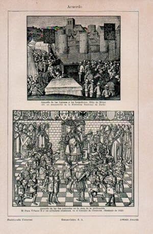 Bild des Verkufers fr LAMINA V16350: Papa Urbano II y los principes cristianos en el Concilio de Clermont grabado de 1522 zum Verkauf von EL BOLETIN