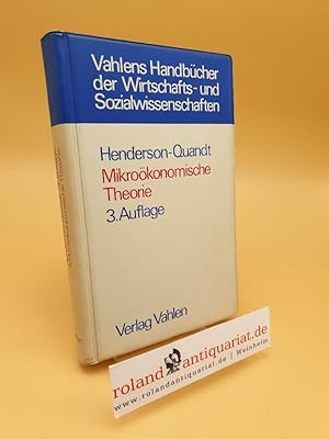 Bild des Verkufers fr Mikrokonomische Theorie ; eine mathemat. Darstellung zum Verkauf von Roland Antiquariat UG haftungsbeschrnkt