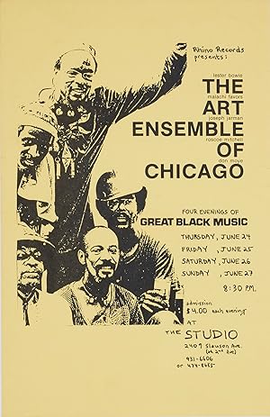 THE ART ENSEMBLE OF CHICAGO: A 1976 CONCERT POSTER FOR THEIR FIRST LOS ANGELES PERFORMANCES - AT ...