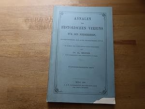 Bild des Verkufers fr Annalen des historischen Vereins fr den Niederrhein insbesondere das alte Erzbistum Kln. 65. Heft. zum Verkauf von Bockumer Antiquariat Gossens Heldens GbR