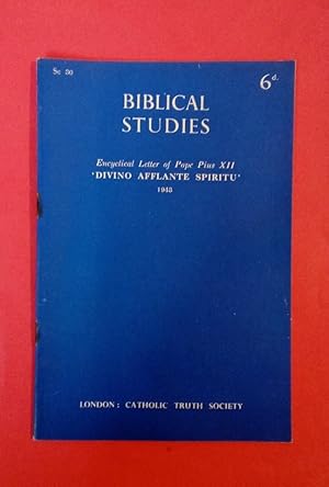 Bild des Verkufers fr Biblical Studies. Encyclical Letter of Pope Pius XII. 'Divino Afflante Spiritu'. (1943). zum Verkauf von Plurabelle Books Ltd