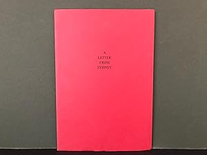 Image du vendeur pour A Letter from Sydney, Being a Long Epistle from Ray Lindsay to his Brother Jack Relating Mainly to Their Lives in Sydney in the Nineteen-Twenties mis en vente par Bookwood