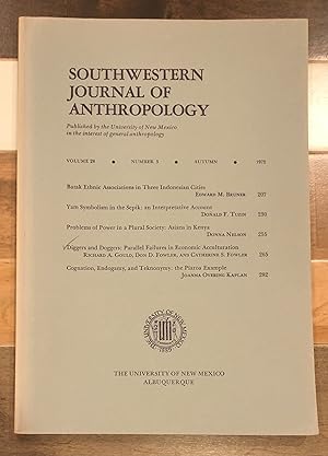 Imagen del vendedor de Southwestern Journal of Anthropology: Volume 28, Number 3, Autumn 1972 a la venta por Rosario Beach Rare Books