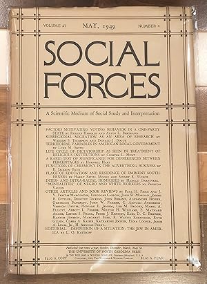 Seller image for Social Forces: A Scientific Medium of Social Study and Interpretation, Volume 27, No. 4, May 1949 for sale by Rosario Beach Rare Books