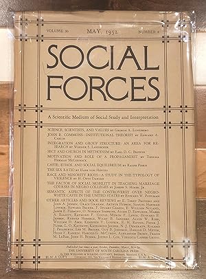 Imagen del vendedor de Social Forces: A Scientific Medium of Social Study and Interpretation, Volume 30, No. 4, May 1952 a la venta por Rosario Beach Rare Books