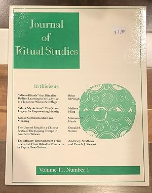 Imagen del vendedor de Journal of Ritual Studies: Spring 1997, Volume 11, Number 1 a la venta por Rosario Beach Rare Books
