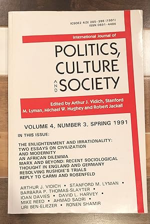 Bild des Verkufers fr International Journal of Politics, Culture and Society: Volume 4, Number 3, Spring 1991 zum Verkauf von Rosario Beach Rare Books