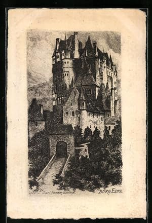 Künstler-Ansichtskarte Carl Jander: Wierschem, Burg Eltz