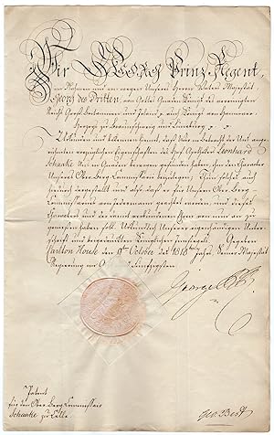 Document signed as Prince Regent