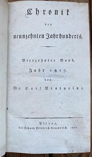 Bild des Verkufers fr Chronik des neunzehnten Jahrhunderts . 14. Band: Jahr 1817. zum Verkauf von Treptower Buecherkabinett Inh. Schultz Volha