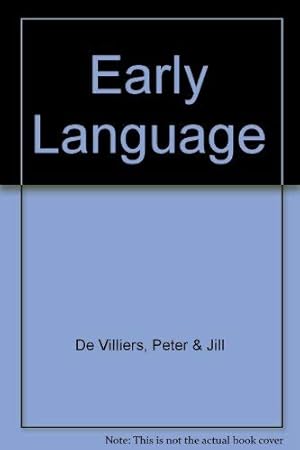 Imagen del vendedor de Early Language a la venta por WeBuyBooks