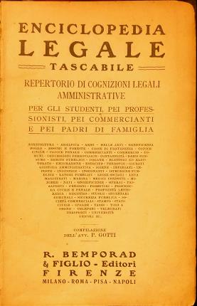 Immagine del venditore per Enciclopedia Legale Tascabile. venduto da Libreria La Fenice di Pietro Freggio