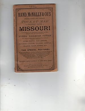 Image du vendeur pour Rand, McNally & Co.'s Indexed County, Township and Sectional Pocket Map and Shippers' Guide of Missouri Accompanied by a New and Original Compilation and Ready Reference Index, Showing in Detail the Entire Railroad System. mis en vente par Wickham Books South