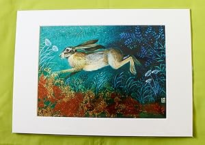 Gold Rush (Acrylic on Gessoe Panel): Mounted Hare Fusion Print