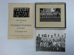 3 original Mannschaftsfotos inklusive einer Urkunde