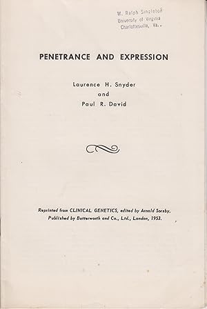 Seller image for Penetrance and Expression for sale by Robinson Street Books, IOBA