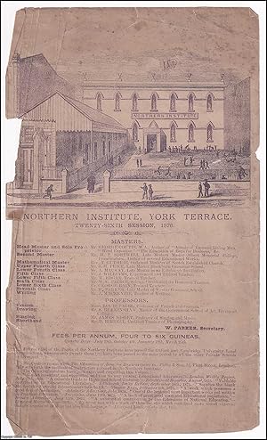 Northern Institute, York Terrace, Liverpool. Twenty-Sixth Session, 1876. Advert for the private s...