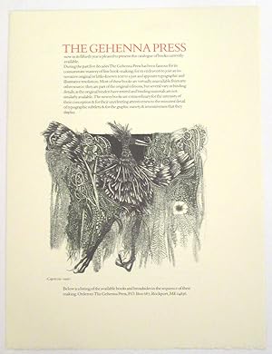 Seller image for The Gehenna Press Catalogue of Books for sale by Dennis Holzman Antiques