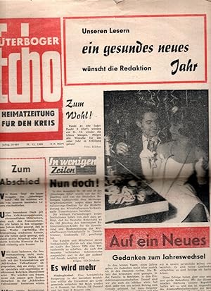 Immagine del venditore per Jterboger Echo. Heimatzeitung fr den Kreis , 6. Jhg., Nr. 52 vom 31.12.1965 venduto da Antiquariat Jterbook, Inh. H. Schulze