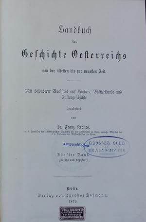 Bild des Verkufers fr Handbuch der Geschichte sterreichs ; Bd. 4. Bibliothek fr Wissenschaft und Literatur ; 27; Bibliothek fr Wissenschaft und Literatur. zum Verkauf von Antiquariat Bookfarm