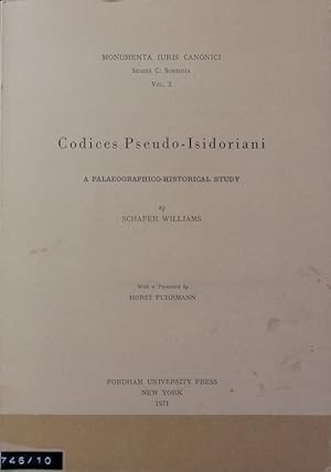 Imagen del vendedor de Codices pseudo-Isidoriani : a palaeographico-historical study. Monumenta iuris canonici. a la venta por Antiquariat Bookfarm