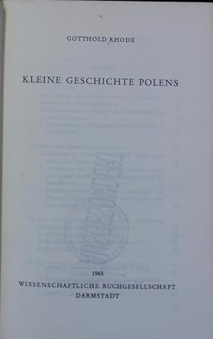 Bild des Verkufers fr Kleine Geschichte Polens. zum Verkauf von Antiquariat Bookfarm