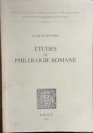 Etudes De Philologie Romane